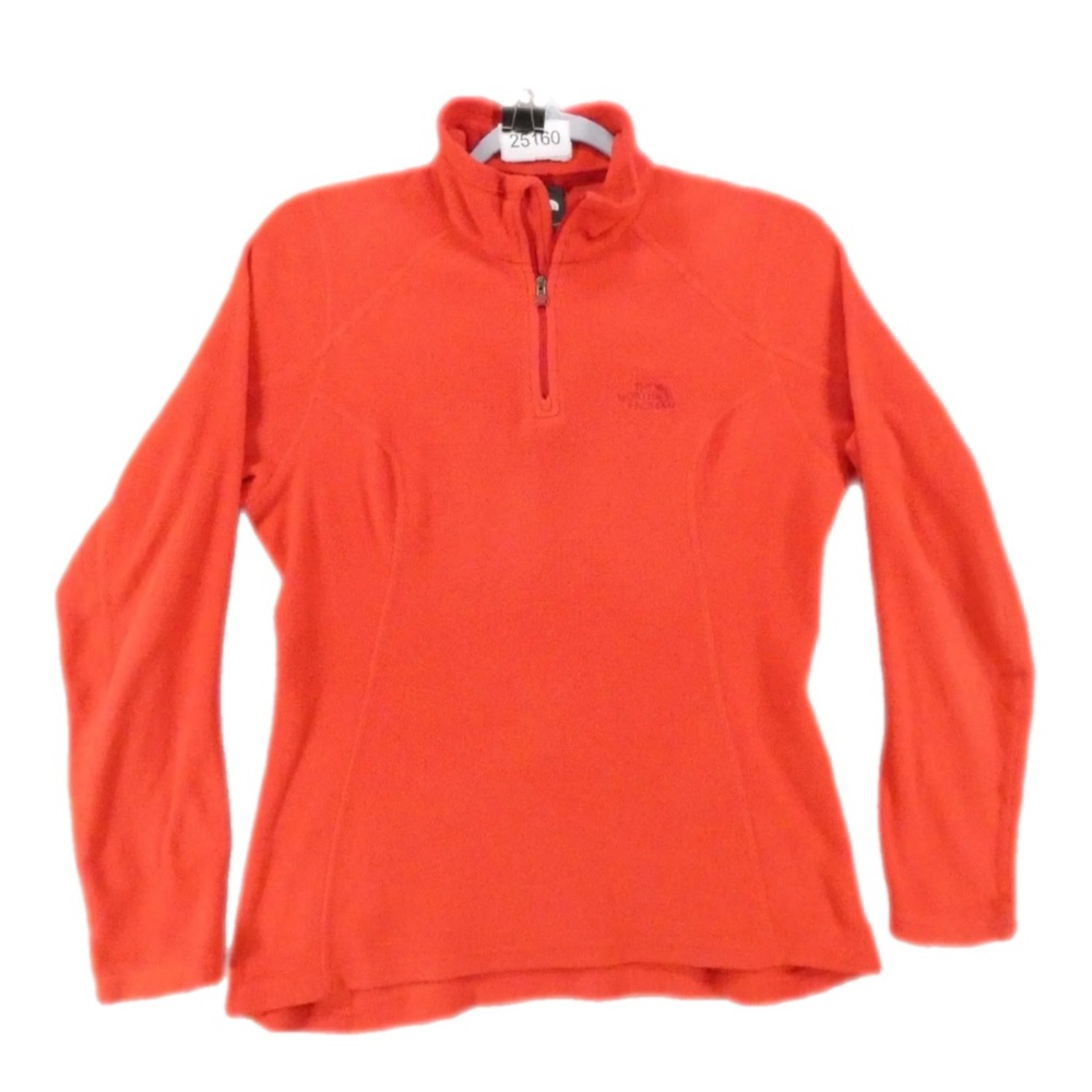 THE NORTH FACE Orange Polartec Long Sleeve 1/4 Zip Mock Neck Jacket LARGE